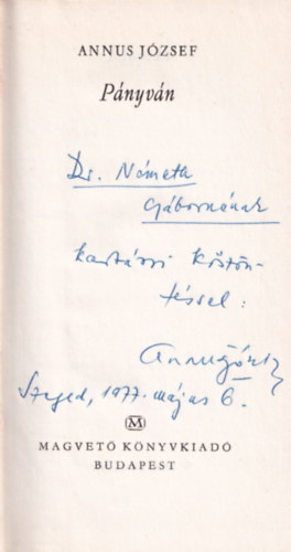 Annus J�zsef - P�nyv�n (dedik�lt)