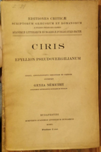 N�methy Geyza - Ciris: Epyllion pseudovergilianum