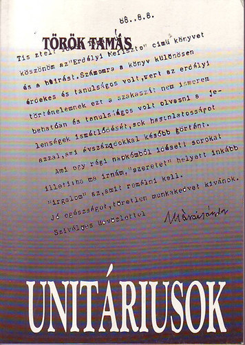 Dr. Török Tamás - Unitáriusok - vallomások, emlékezések
