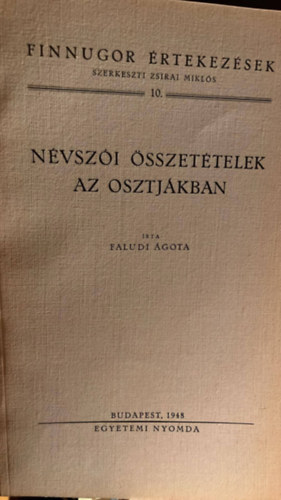 Faludi �gota - N�vsz�i �sszet�telek az osztj�kban