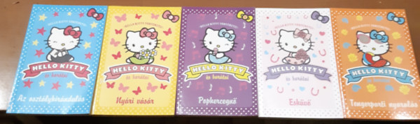 Hello Kitty �s bar�tai 5 k�tete: Az oszt�lykir�ndul�s - Ny�ri v�s�r - Pophercegn� - Esk�v� - Tengerparti nyaral�s