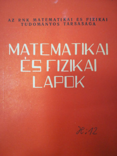 Matematikai s fizikai lapok 8. 1961. augusztus