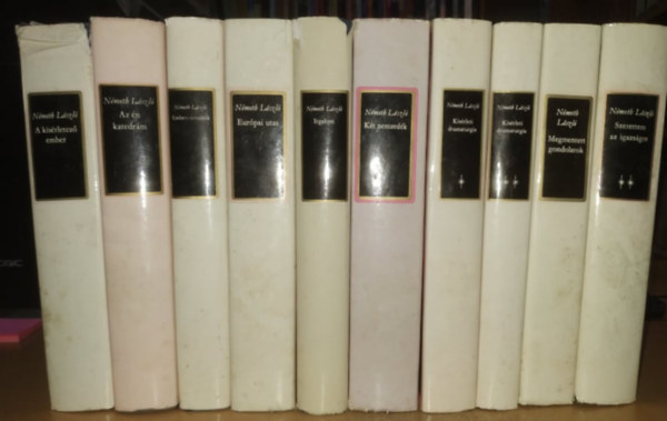 Németh László - 10 db Németh László: A kísérletező ember; Az én katedrám; Emberi színjáték; Európai utas; Irgalom; Két nemzedék; Kísérleti dramaturgia I.-II.; Megmentett gondolatok; Szerettem az igazságot II. (Az első kötet nincs benne)