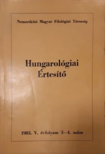 Hungarolgiai rtest 1983. V. vf. 3-4. szm