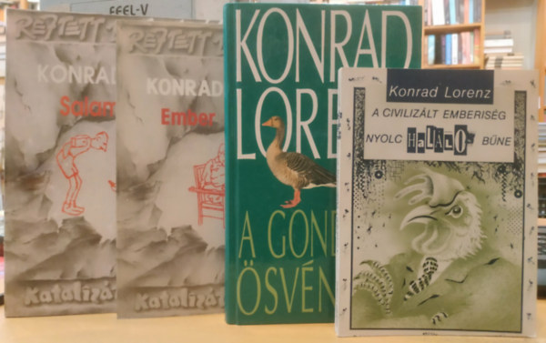 Konrad Lorenz - 4 db Konrad Lorenz: A civiliz�lt emberis�g nyolc hal�los b�ne + A gondolat �sv�nyein + Ember �s kutya + Salamon kir�ly gy�r�je