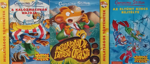 Geronimo Stilton - Az eltnt kincs rejtlye + A kalzmacskk hajja + A Csokold-dombsg risai (3 m)