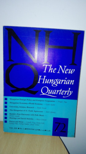 NHQ - The new hungarian quarterly - no.72. - vol.XIX. - winter 1978