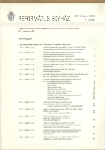 Reform�tus egyh�z 2011. �j folyam 6. sz�m