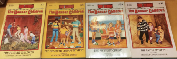 L. Kate Deal, Charles Tang Gertrude Chandler Warner - 4 db The Boxcar Children: The Boxcar Children (1); The Deserted Library Mystery (21); The Mystery Cruise (29); The Castle Mystery (36)