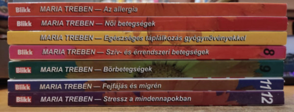 Maria Treben - 7 db Blikk + Maria Treben: Az allergia + Női betegségek + Egészséges táplálkozás gyógynövényekkel + Szív- és érrendszeri betegségek + Bőrbetegségek + Fejfájás és migrén + Stressz a mindennapokban