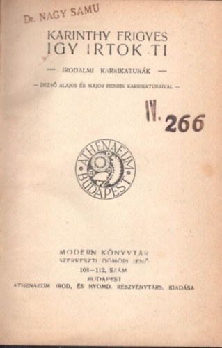 Karinthy Frigyes - gy rtok ti - 1. kiads