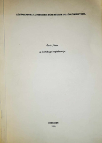 tvs Jnos - A Hortobgy bogrfaunja