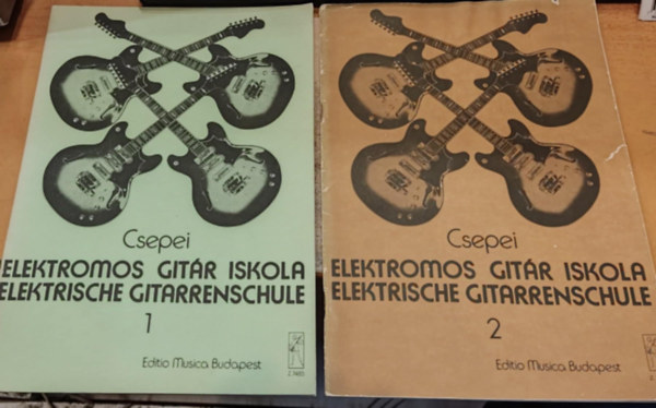 Csepei Tibor - 2 db Elektromos gitár iskola I-II. (1-2.) - Elektrische gitarrenschule (Editio Musica, Budapest)