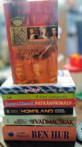 Ken Follett, Lewis Wallace James Clavell - 7 db-os KNYVMENT AJNLAT, szrakoztat irodalom: Ben Hur+Vadmacskk+Homeland-Carrie futsa+Patknykirly+A kabuli szpsgszalon+Ha megtudnd, hogy szeretlek, meg kellene ljelek+Korons fk botrnyos lete