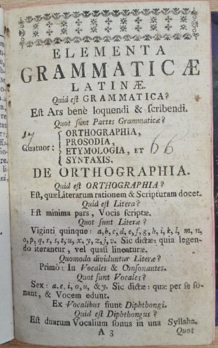Molnr Gbor - Elementa Grammaticae Latinae (1790)