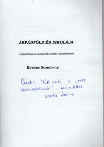 Kovcs Sndorn - rpdfld s Iskolja- dediklt