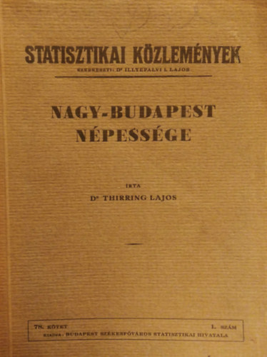Dr. Thirring Lajos - Nagy-Budapest npessge