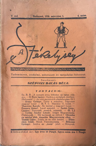 A Szkelysg - Tudomnyos, irodalmi mvszeti, s trsadalmi havi folyirat - V. vf. 1936. mrczius 4. szm