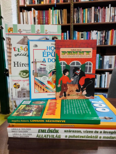Ursula  �s Dolder, Willi, Jane Walker, Angelica Roberts, Sz�kely Istv�n, Helen Edom Dolder - Ifj�s�gi ismeretterjeszt� k�nyvcsomag 7 darabos K�NYVMENT� AJ�NLAT: Eml�s�k - Sz�razon, v�zen �s a leveg�ben, �llatvil�g a puhatest�ekt�l a madarakig, 100 �llom�s - 100 kaland: Egyiptom, Fiatal lovasok k�zik�nyve,Penny lovasiskol