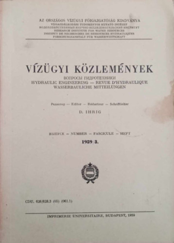 Ihrig Dénes (szek.) - Vízügyi Közlemények 1959/3.