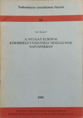 Jo� Rudolf - A nyugat-eur�pai kisebbs�gi-t�jegys�gi mozgalmak napjainkban