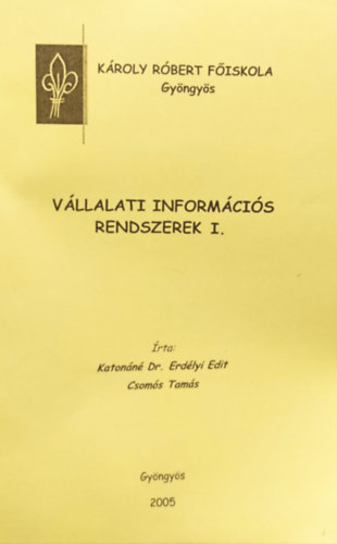 Csomós Tamás Katonáné Erdélyi Edit dr. - Vállalati információs rendszerek I-II+Gyakorlati napló