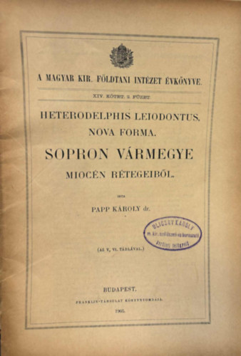 Papp Kroly Dr. - Sopron vrmegye miocn rtegeibl