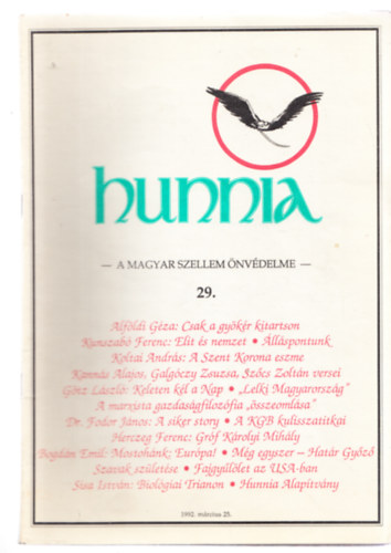 Hunnia - A magyar szellem nvdelme - 29-49. (20 db. lapszmonknt)