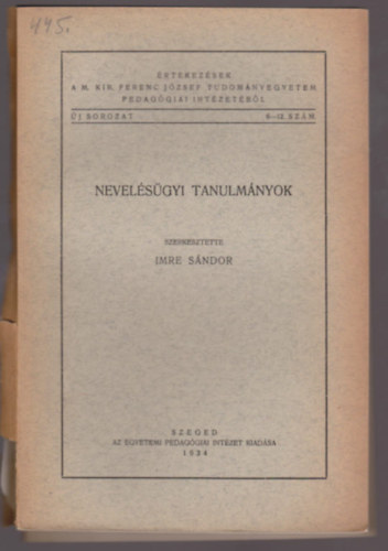 Imre S�ndor - Nevel�s�gyi tanulm�nyok