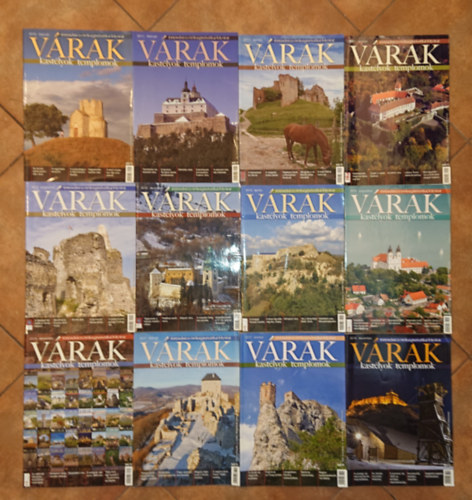 13 sz�m a V�rak,kast�lyok, templomok c�m� kiiadv�nyb�l (2010-2017): 2010. febru�r, 2011. febru�r, 2011. �prilis, 2011. okt�ber, 2012. augusztus, 2012. december, 2013. �prilis, 2013. augusztus, 2013. december, 2017. febru�r, 2017. okt�be