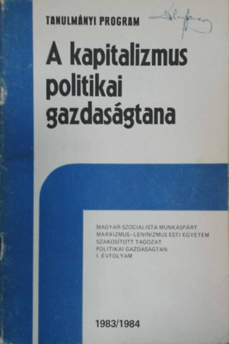 A kapitalizmus politikai gazdasgtana 1983/1984 - Tanulmnyi program