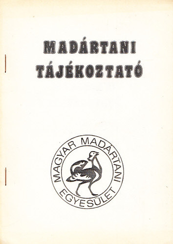 Magyar Madrtani Egyeslet - Madrtani tjkoztat 1986. janur-mrcius
