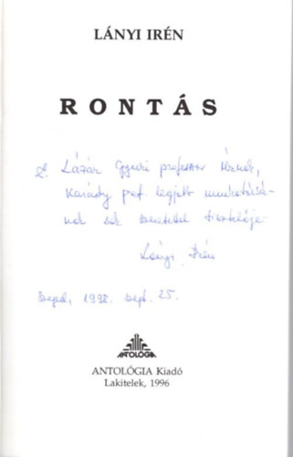 Lnyi Irn - Ronts - dediklt