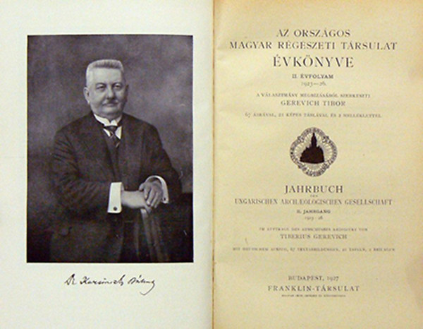 Gerevich Gbor  (szerk.) - Az Orszgos Magyar Rgszeti Trsulat vknyve II. vfolyam 1923-26.