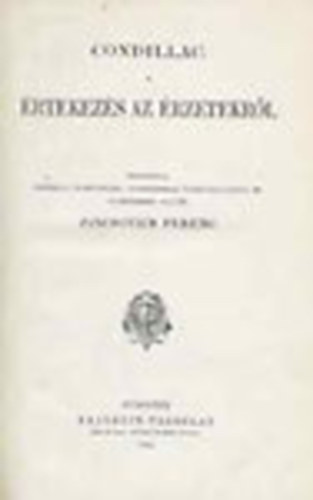 Condillac - rtekezs az rzetekrl (Filozfiai rk Tra)