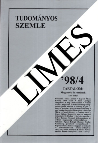 Kemecsi Lajos L. Balogh B�ni - LIMES Tudom�nyos Szemle '98/4 - Magyarok �s rom�nok I. k�tet