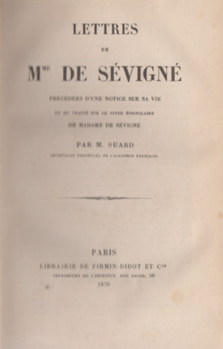 Mme de S�vign� - Lettres