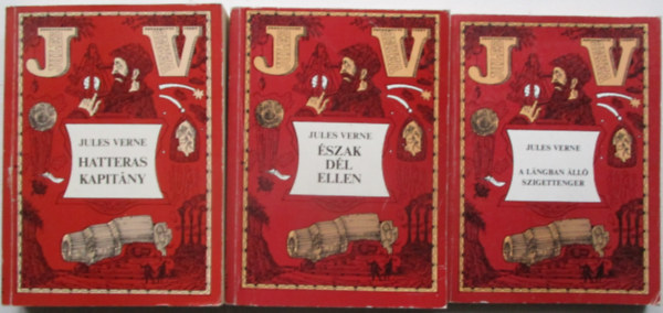 Jules Verne - 3db Verne-könyv:A lángban álló szigettenger + Hatteras kapitány + Észak Dél ellen