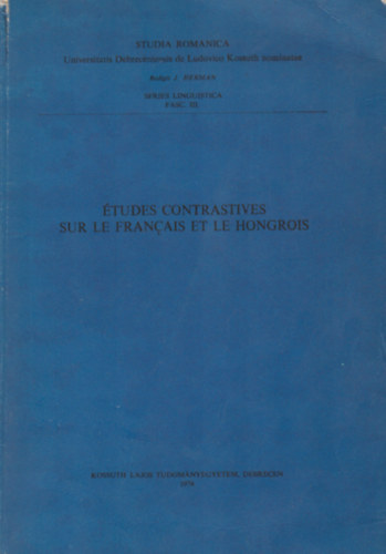 �tudes contrastives sur le francais et le hongrois