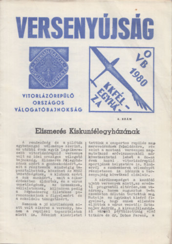 Versenyjsg - Vitorlzrepl Orszgos Vlogatbajnoksg 1980 (hrom db.)