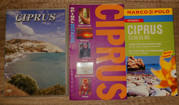 2 Ciprus útikönyv ajándék DVD-vel: Ciprus (Marco Polo), Ciprus (Spirálkönyvek) + Ciprus DVD