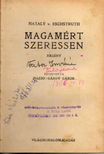 Nataly von Eschstruth - Magamrt szeressen