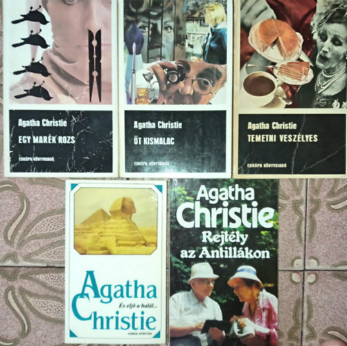 Agatha Christie - (5db) Agatha Christie krimi knyvcsomag: s elj a hall... / Rejtly az Antillkon / Temetni veszlyes / t kismalac / Egy mark rozs
