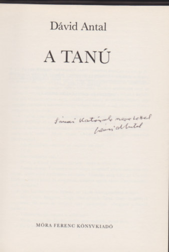 Dvid Antal - A tan