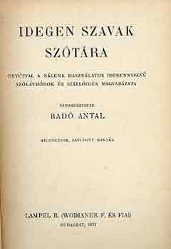Rad Antal - Idegen szavak sztra