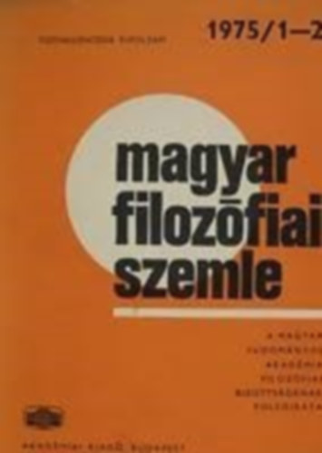 Mai filozfiai szemle 1975/1-2