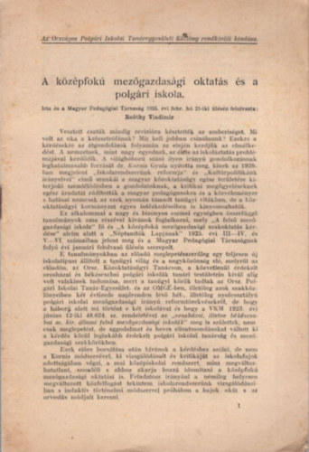 Re�thy Vladimir - A k�z�pfok� mez�gazdas�gi oktat�s �s a polg�ri iskola