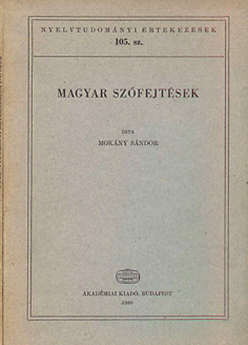 Mok�ny S�ndor - Magyar sz�fejt�sek