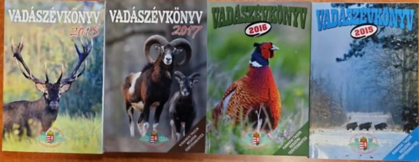 Pechtol J�nos  (F�szerk.) - 4db Vad�sz�vk�nyv :2015+2016+ 2017+ 2018