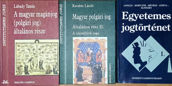 Lbady Tams, Kecsks Lszl Gnczi-Horvth-Stipta-Zlinszky - 3db joggal kapcsolatos knyv - Gnczi-Horvth-Rvsz-Stipta-Zilinszky-Egyetemes jogtrtnet I., Lbady Tams-A magyar magnjog (polgri jog) ltalnos rsze, Kecsks Lszl-Magyar polgri jog-ltalnos rsz II.-A szemlyek joga